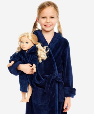 Toddler Girls 2T-5T Matching Doll Fleece Hooded Robe