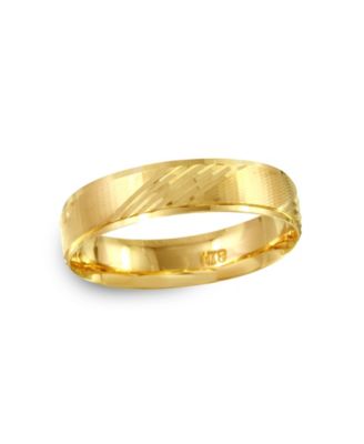 Diagonal Textured Wedding Band in 14k Gold