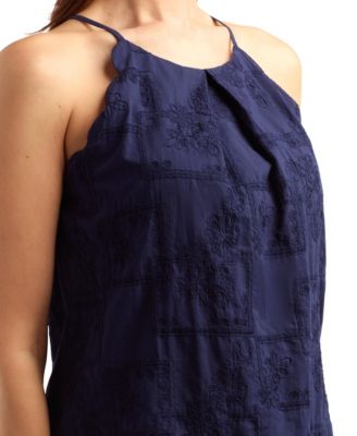 Women's Patchwork Embroidery Halter Neck Top