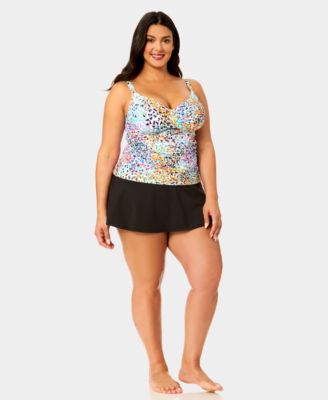 Plus Size Shirred Tankini Top