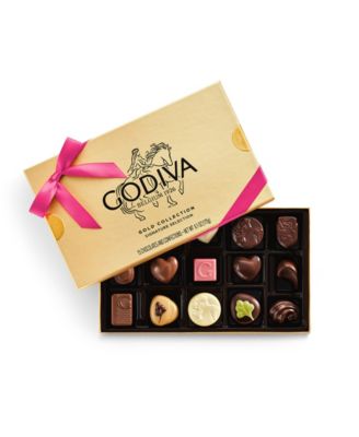 Assorted Chocolate Gold Gift Box with Azalea Ribbon, 15-Pc.