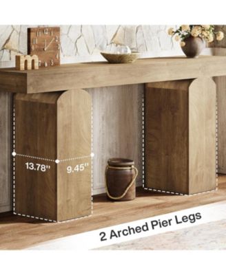 63" Long Entryway Table, Farmhouse Console Table with 2 Arched Pedestal Legs