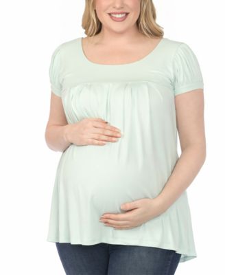 Plus Size Maternity Short-Sleeve Empire-Waist Tunic Top