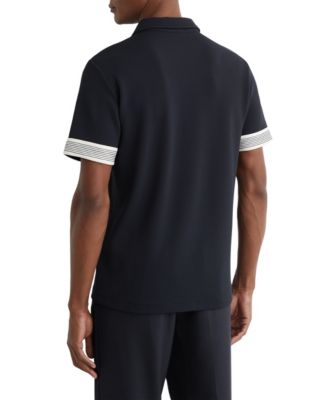Men's Sleeve-Trim Half-Zip Polo Shirt