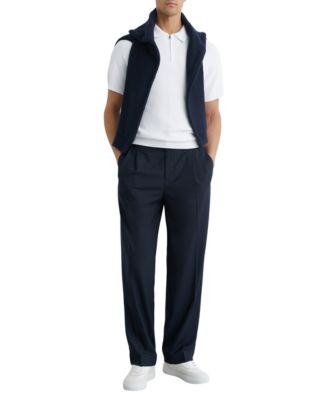 Men's Textured-Knit Half-Zip Polo Shirt