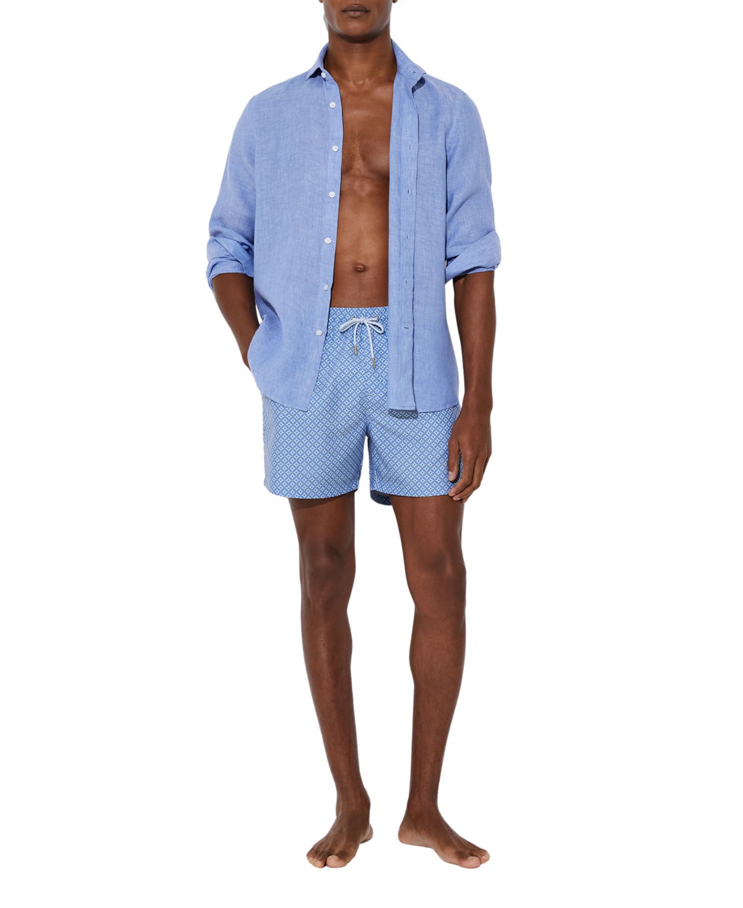 Men's Orient Geometric-Print Swim Shorts