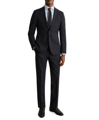 Men's Tailored-Fit Wool-Blend Single-Breasted Suit Blazer