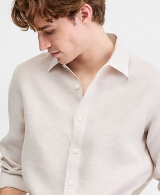 Men's Cross-Dye Linen Long-Sleeve Shirt