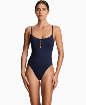 Women's Knotted Keyhole One-Piece Swimsuit