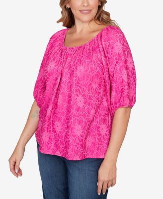 Plus Size Textured Convertible Knit Top