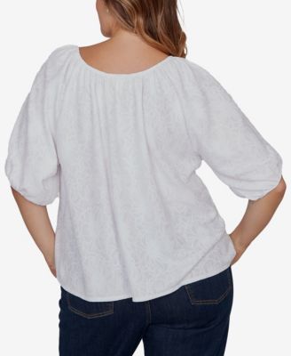 Plus Size Textured Convertible Knit Top
