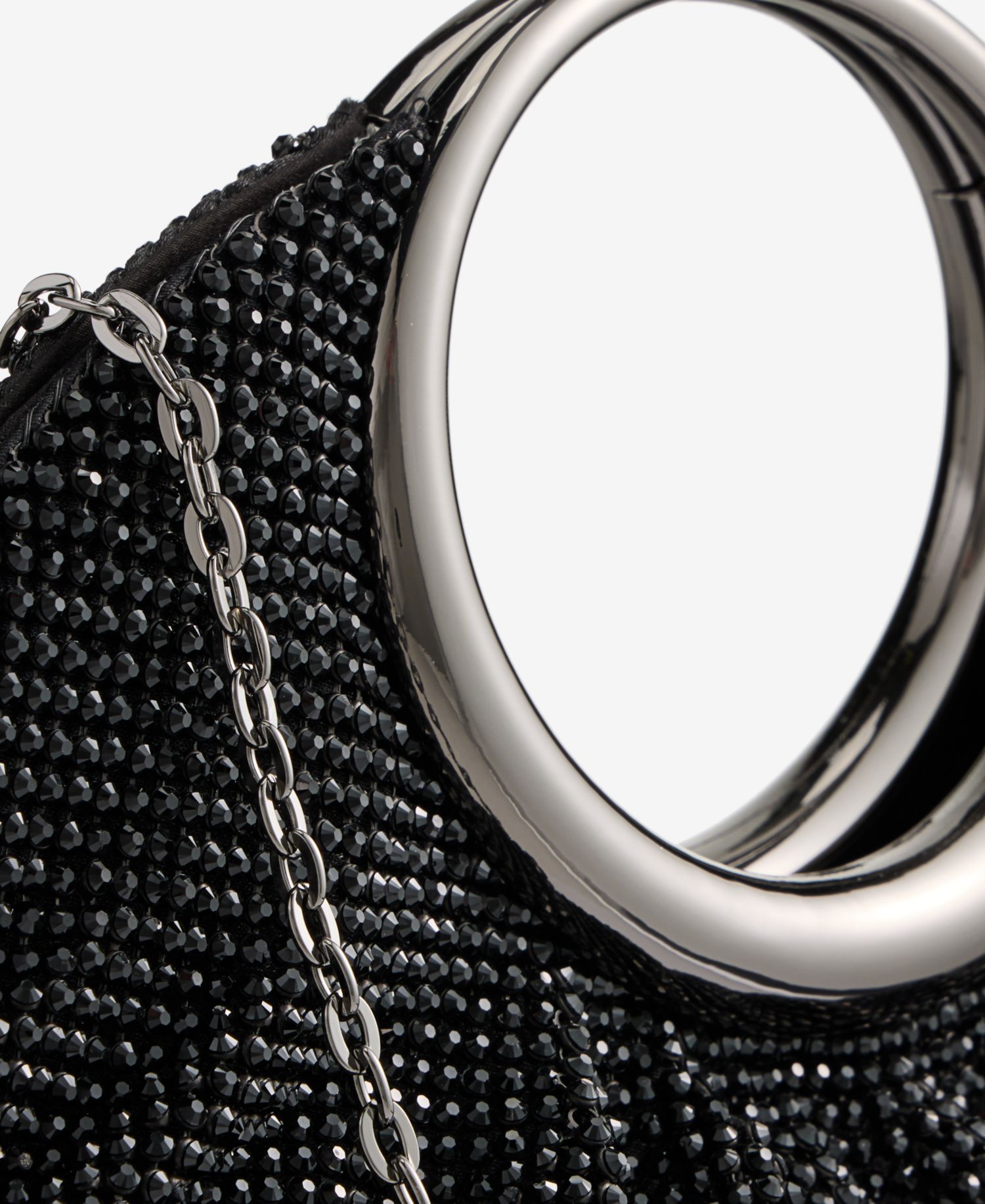 I.N.C International Concepts Ring Handle Diamond Mesh Clutch