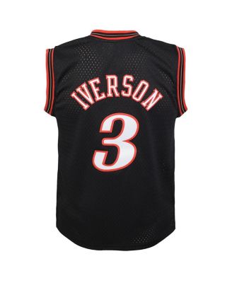 Big Boys and Girls Allen Iverson Black Philadelphia 76ers 2000-01 Swingman Road Jersey