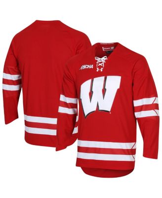 Men's Red Wisconsin Badgers Replica Hockey Jersey