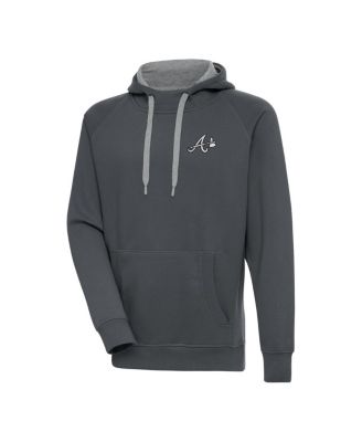 Men's Charcoal Atlanta Braves Metallic Victory Pullover Hoodie