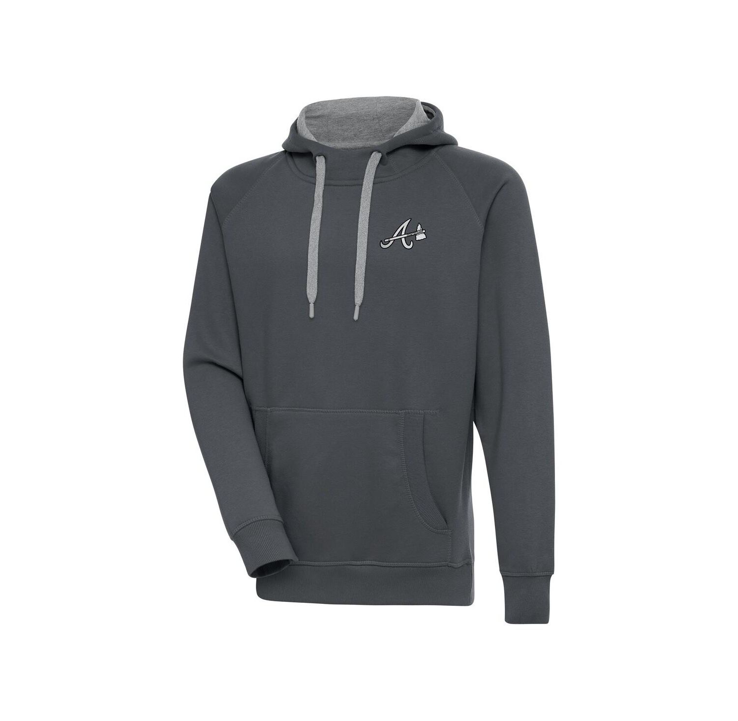 Men's Charcoal Atlanta Braves Metallic Victory Pullover Hoodie