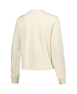 Women's Natural Oklahoma Sooners Comfort Colors Basketball Cropped Long Sleeve T-Shirt