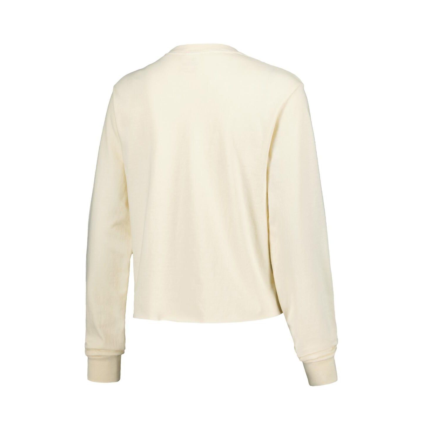 Женская футболка Image One Natural Oklahoma Sooners Comfort Colors Basketball Cropped Long Sleeve — фото 3