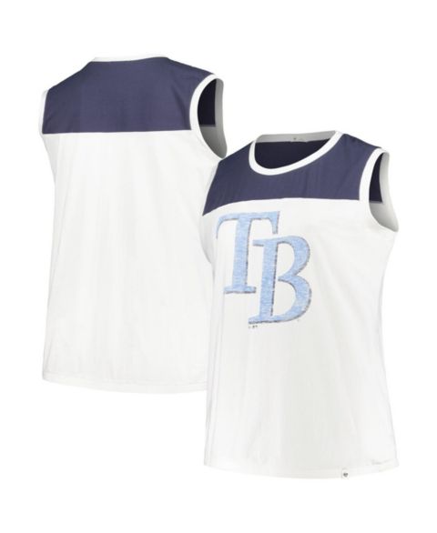 Женский топ '47 Brand White/Navy Tampa Bay Rays Plus Size Waist Length Muscle