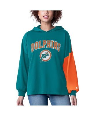 Women's Aqua Miami Dolphins Power Move Long Sleeve Pullover Hoodie