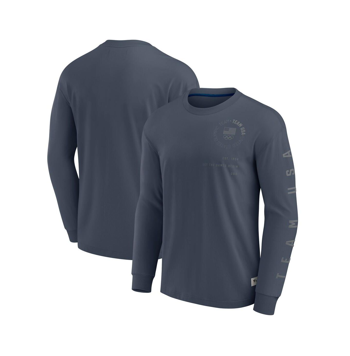 Мужская футболка Fanatics Navy Team USA Elements Long Sleeve — фото 1
