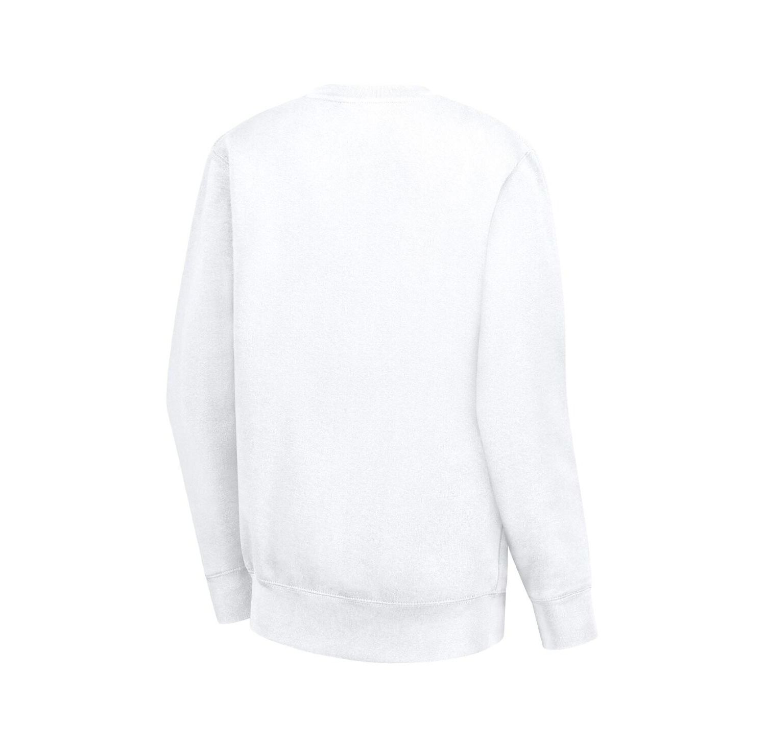 Women's White Boston Celtics Heart Graphic Fleece Pullover Sweatshirt