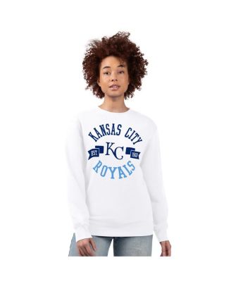 Women's White Kansas City Royals Team Logo Fleece Pullover Sweatshirt