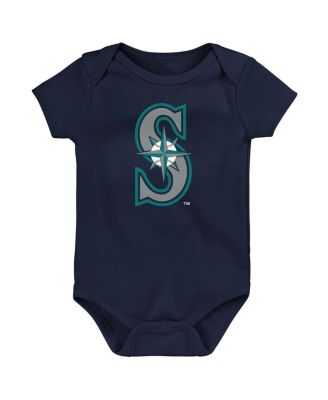 Baby Boys and Girls Three-Pack Seattle Mariners Slide Home Bodysuit Set