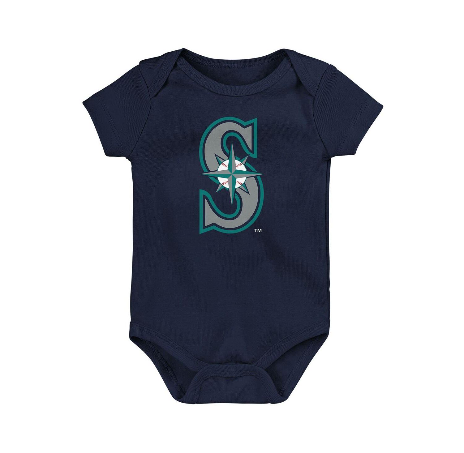 Baby Boys and Girls Three-Pack Seattle Mariners Slide Home Bodysuit Set