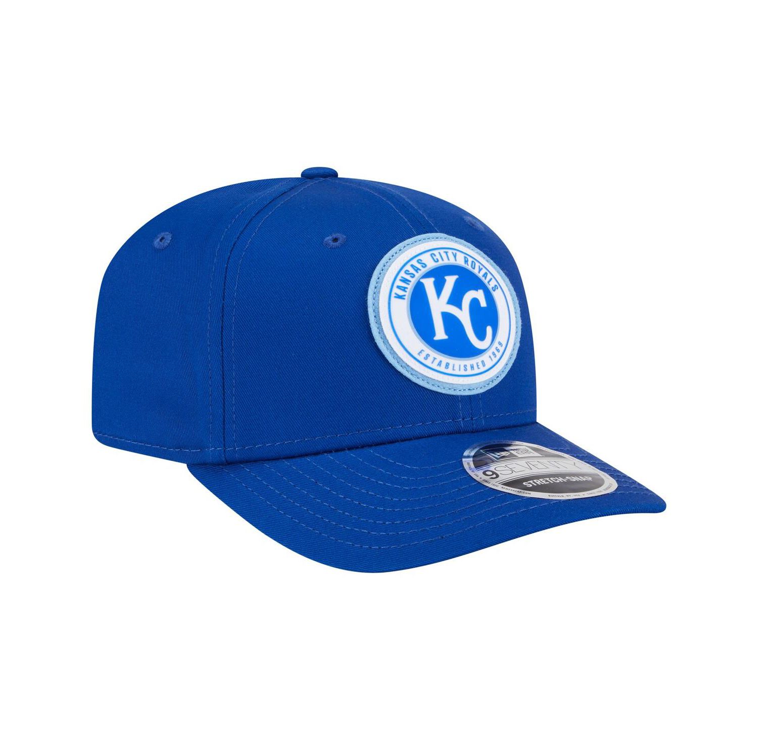 Men's Royal Kansas City Royals Circle Patch 9SEVENTY Stretch-Snap Hat