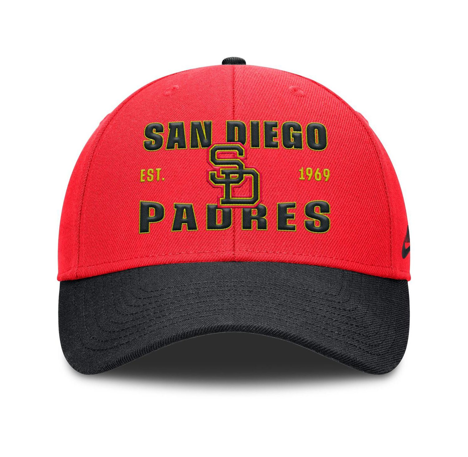 Men's Crimson/Black San Diego Padres Neon 90s Rise Adjustable Hat