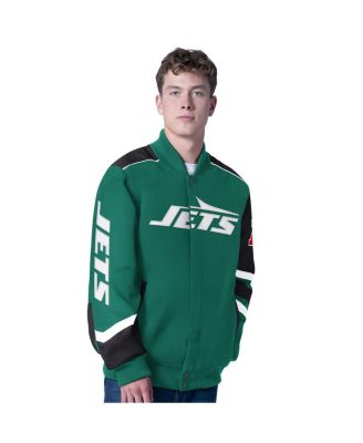 Men's Green New York Jets Prime Time Full-Zip Racing Jacket