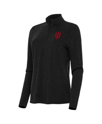 Women's Heather Black Indiana Hoosiers Bright Quarter-Zip Sweatshirt