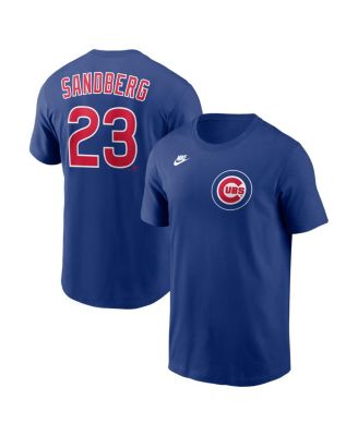 Men's Ryne Sandberg Royal Chicago Cubs Cooperstown Collection Name & Number T-Shirt