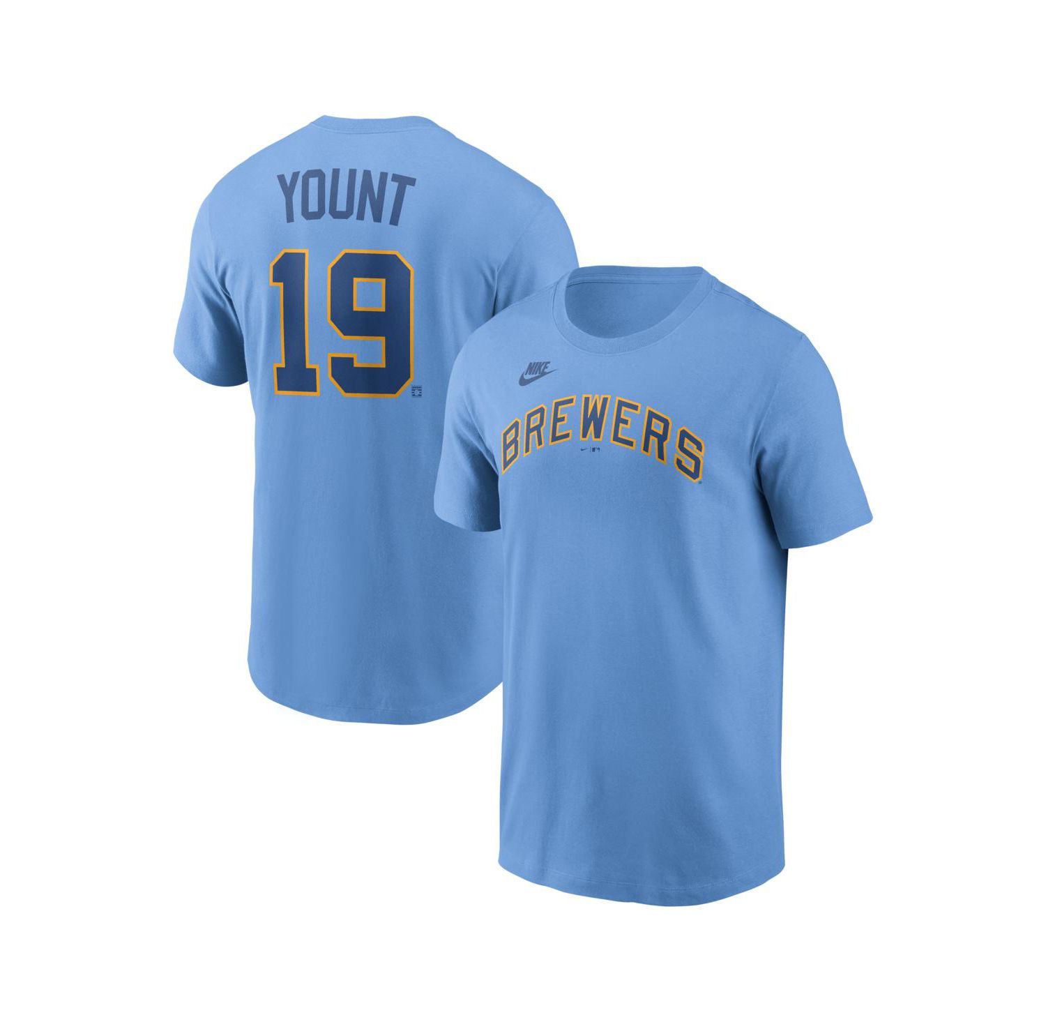 Men's Robin Yount Powder Blue Milwaukee Brewers Cooperstown Collection Name & Number T-Shirt