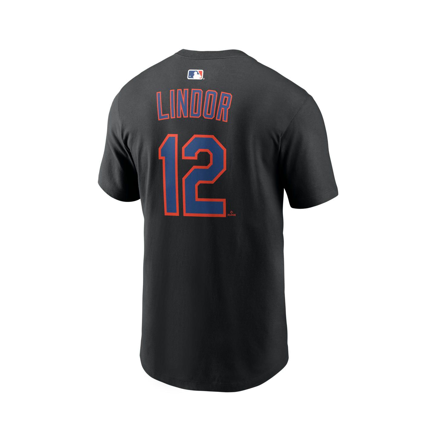 Мужская футболка Nike Francisco Lindor Black New York Mets Home Name & Number — фото 3