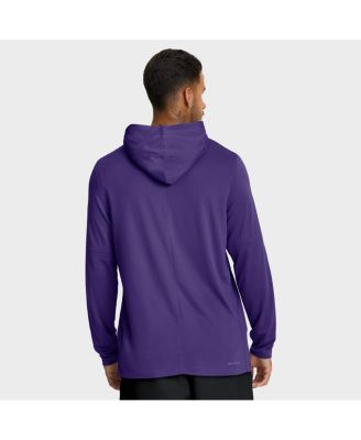 Men's Purple LSU Tigers Dugout Dri-FIT Long Sleeve Hooded T-Shirt