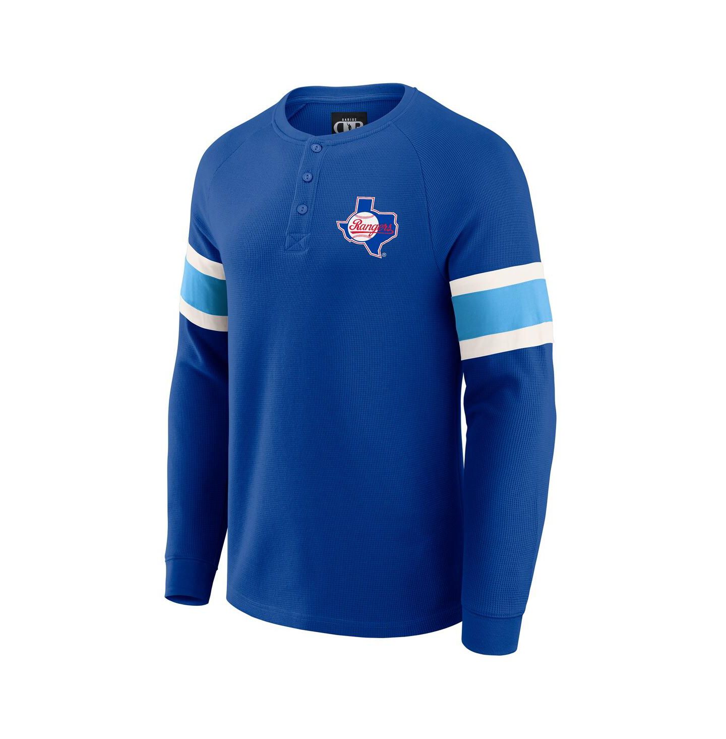 Мужская футболка Fanatics Darius Rucker Collection By Royal Texas Rangers Waffle-Knit Raglan Long Sleeve Henley — фото 2
