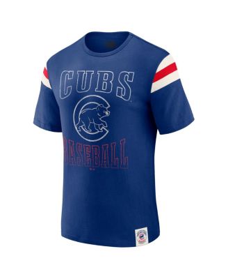 Darius Rucker Collection By Men's Royal Chicago Cubs Distressed Sleeve Stripe T-Shirt