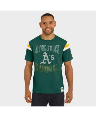 Darius Rucker Collection By Men's Green Athletics Distressed Sleeve Stripe T-Shirt
