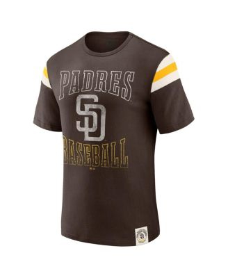 Darius Rucker Collection By Men's Brown San Diego Padres Distressed Sleeve Stripe T-Shirt