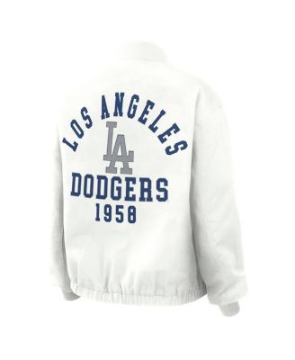 Women's White Los Angeles Dodgers Full-Zip Bomber Jacket