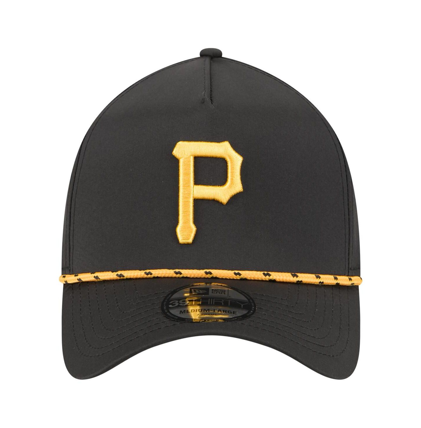 Мужская кепка New Era Black Pittsburgh Pirates 39THIRTY A-Frame Perforated Flex Hat — фото 2