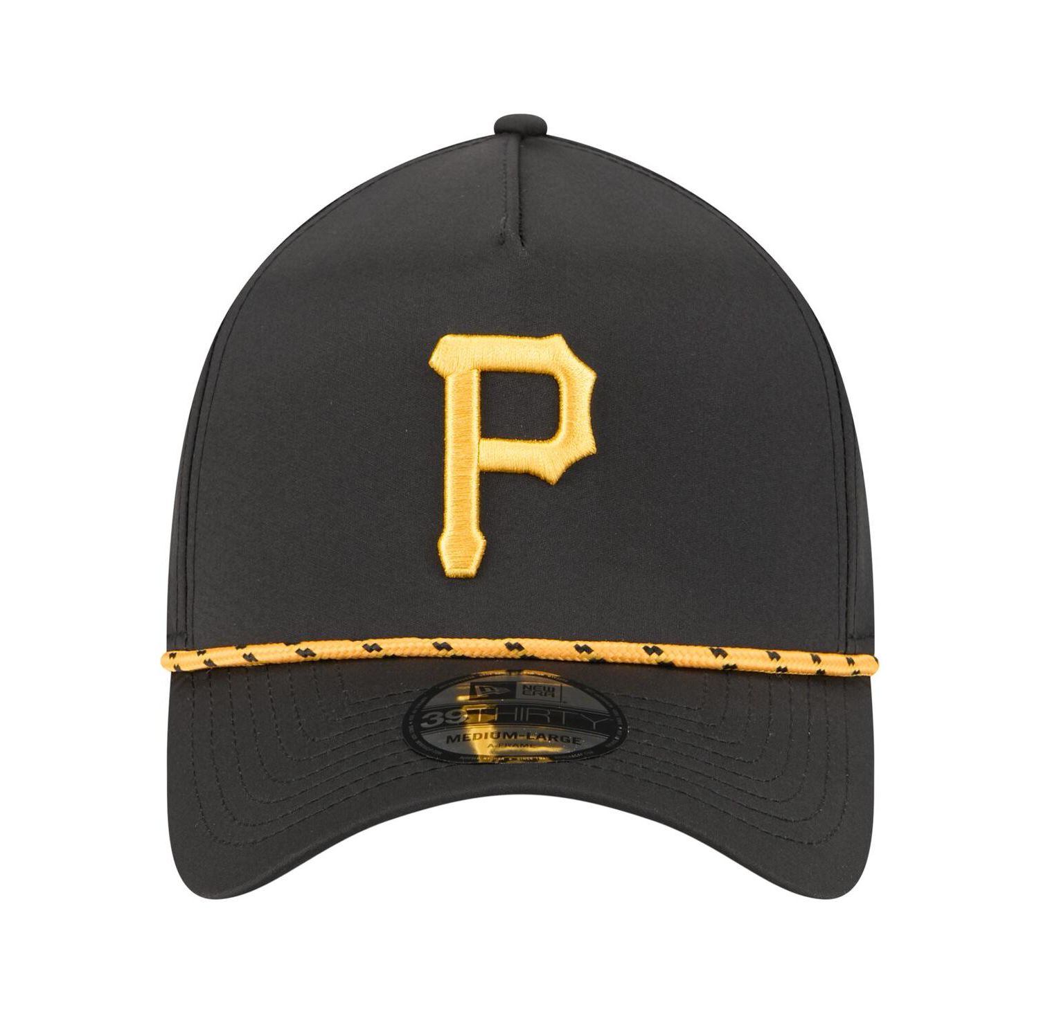 Men's Black Pittsburgh Pirates 39THIRTY A-Frame Perforated Flex Hat