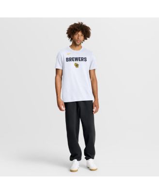 Men's White Milwaukee Brewers Bold Team Name T-Shirt