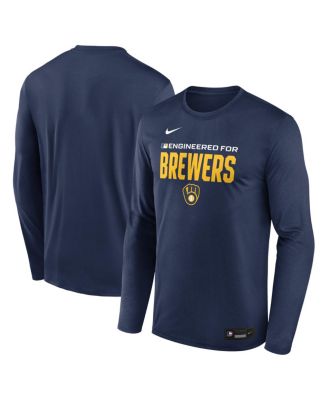 Men's Navy Milwaukee Brewers Authentic Collection Legend Dri-FIT Long Sleeve T-Shirt