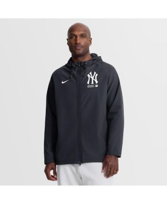 Men's Navy New York Yankees Authentic Collection Raglan Therma-FIT Full-Zip Hooded Jacket