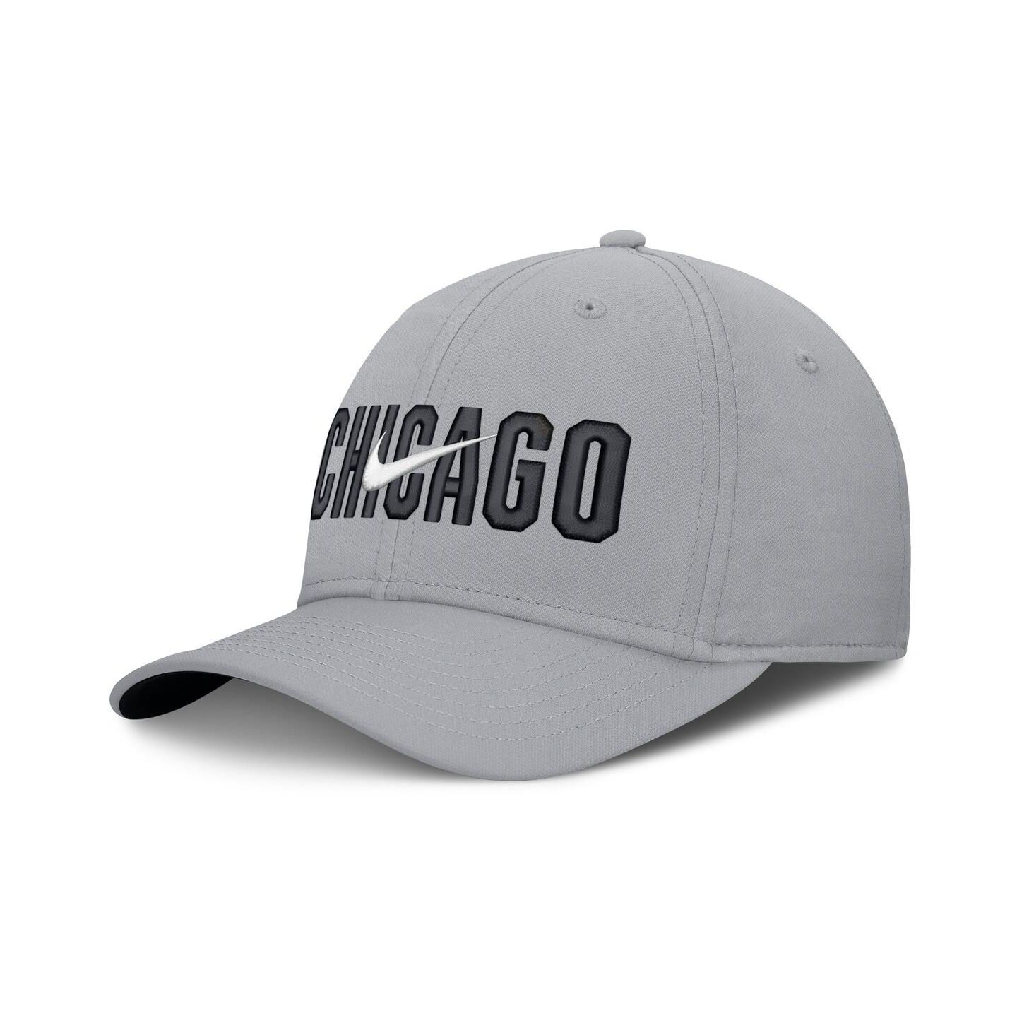 Мужская кепка Nike Gray Chicago White Sox Primetime Dri-FIT Rise Bozz Flex Hat — фото 1