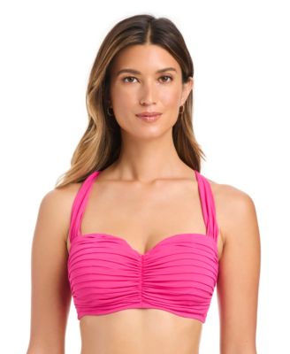 Bleu Rod Beattie Shirred Underwire D-Cup Bikini Top 