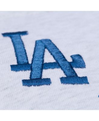 Women's Heather Gray Los Angeles Dodgers Script Cropped Boxy T-Shirt